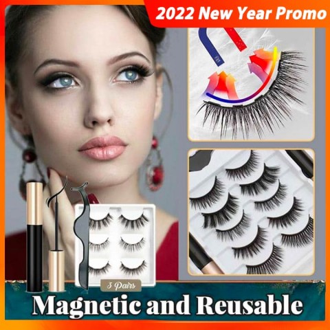 Magnetic Eyelashes and Eyeliner Kit. 3/5 Pairs Reusable