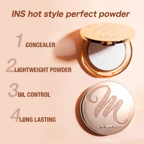 Ins Hot Style-Golden Diamond Face Powder-Concealer, Oil Control