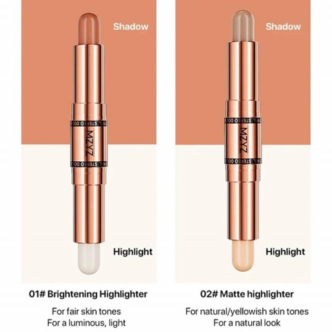 Natural double-end highlight contour stick