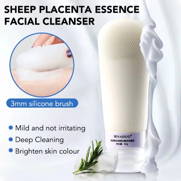 Sheep Placenta Essence Facial Cleanser with Silicone Brush