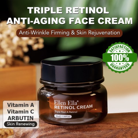 ELLEN ELLA Triple Real A Retinol Anti-aging Face Cream and Serum- Buy 1 take 1