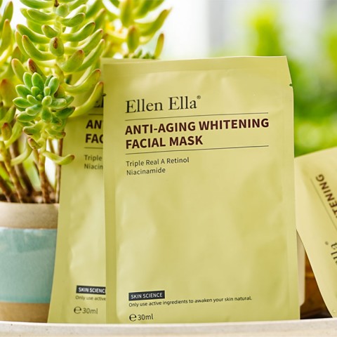 ELLEN ELLA Triple Retinol Niacinamide Anti Aging Whitening Facial Mask Set 5pcs