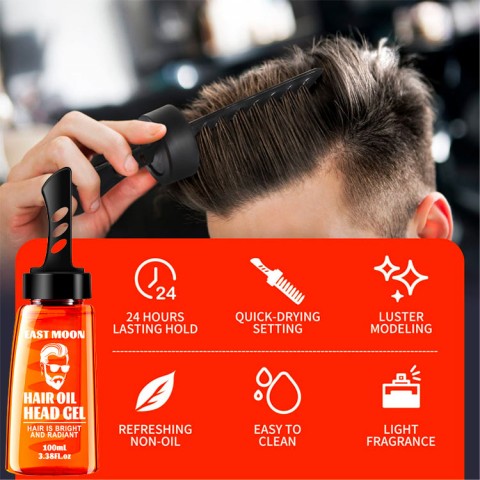 2 In 1 Men Hair Styling Gel Hair Comb-24 hours lasting