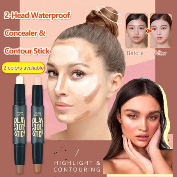 2-head Waterproof Concealer&Contour Stick