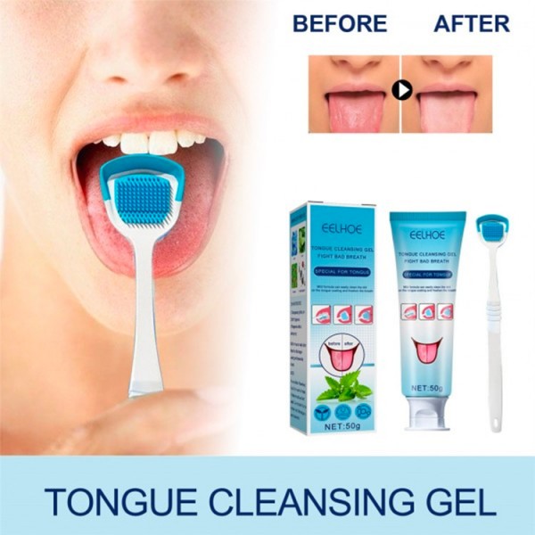 Tongue Cleaning Gel With Brush - Reduce ..