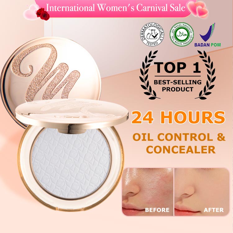 Ins Hot Style-Golden Diamond Face Powder-Concealer, Oil Control