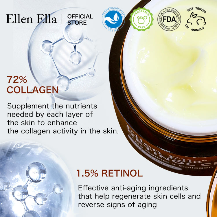 Buy one Take one-Upgrade Ellen Ella Retinol Face Cream - Effect increased by 50% - Help reveal smoother, firmer-looking skin with this gentle retinol treatment