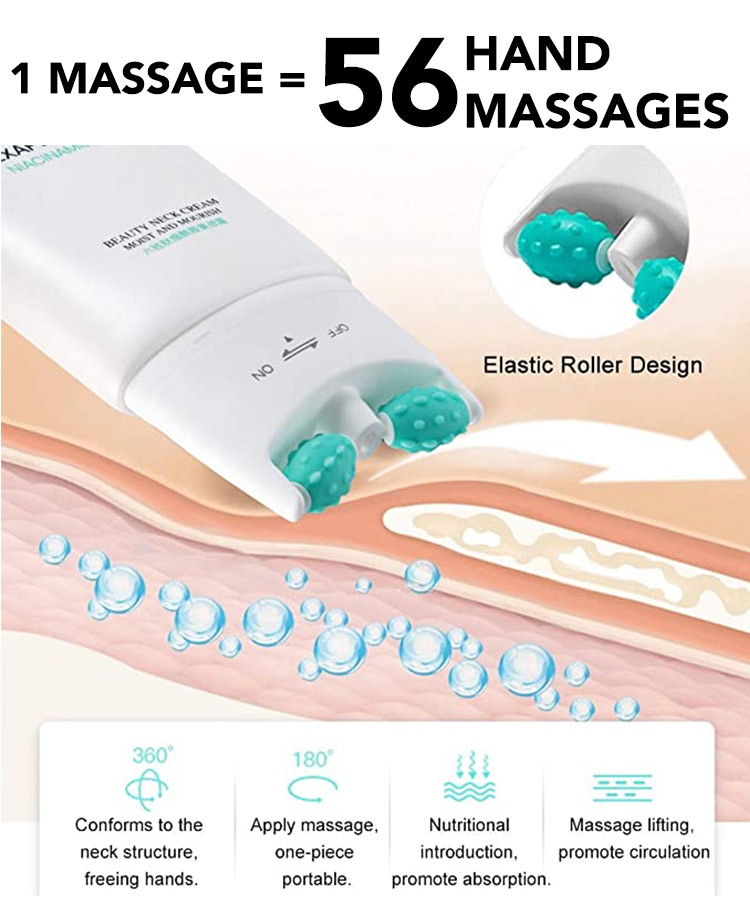 Neck Cream Swan Neck Massager With Double Rollers, Niacinamide To